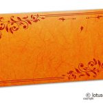 Perfumed Money Envelope in Amber Orange with Red Floral Vector Design