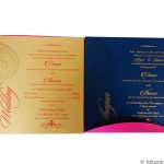Inserts of Lotus Themed Pink Wedding Invitation