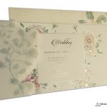 Fantasy Pink Rose Wedding Invitation Card with Hot Foil Stamped