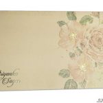 Envelope front of Fantasy Pink Rose Wedding Invitation Card with Hot Foil Stamped