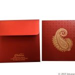 Envelope back of Beautiful Paisley Theme Royal Red Wedding Card