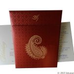 Beautiful Paisley Theme Royal Red Wedding Card
