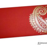 Red Shagun Envelopes with Hot Foil Golden Paisley Flower