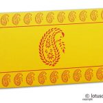 Traditional Red Paisley Print on Yellow Shagun Envelope
