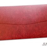 Back view of designer royal red shagun envelopes