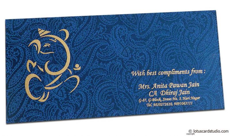 Shagun Envelope in Sapphire Blue Satin Fabric