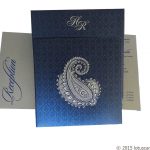 Beautiful Paisley Theme Imperial Blue Wedding Card