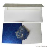 Envelope back of White and Blue Theme Wedding Card