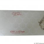 Envelope front of White and Blue Theme Wedding Card