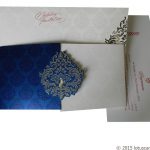 White and Blue Theme Wedding Card