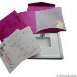 Inserts of Beautiful Pink Card cum Box Invite