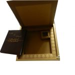 Box inside - Magnificent Boxed Wedding Invitation in Brown and Golden Theme