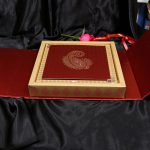 Box inside - Boxed Wedding Invitation Card in Red with Motif Design