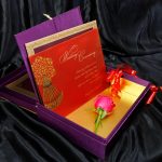 Insert1 of Box Wedding Card in Super Indigo with Golden Mirror Frame