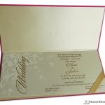Card inside of Boxed Wedding Card in Mexican Pink