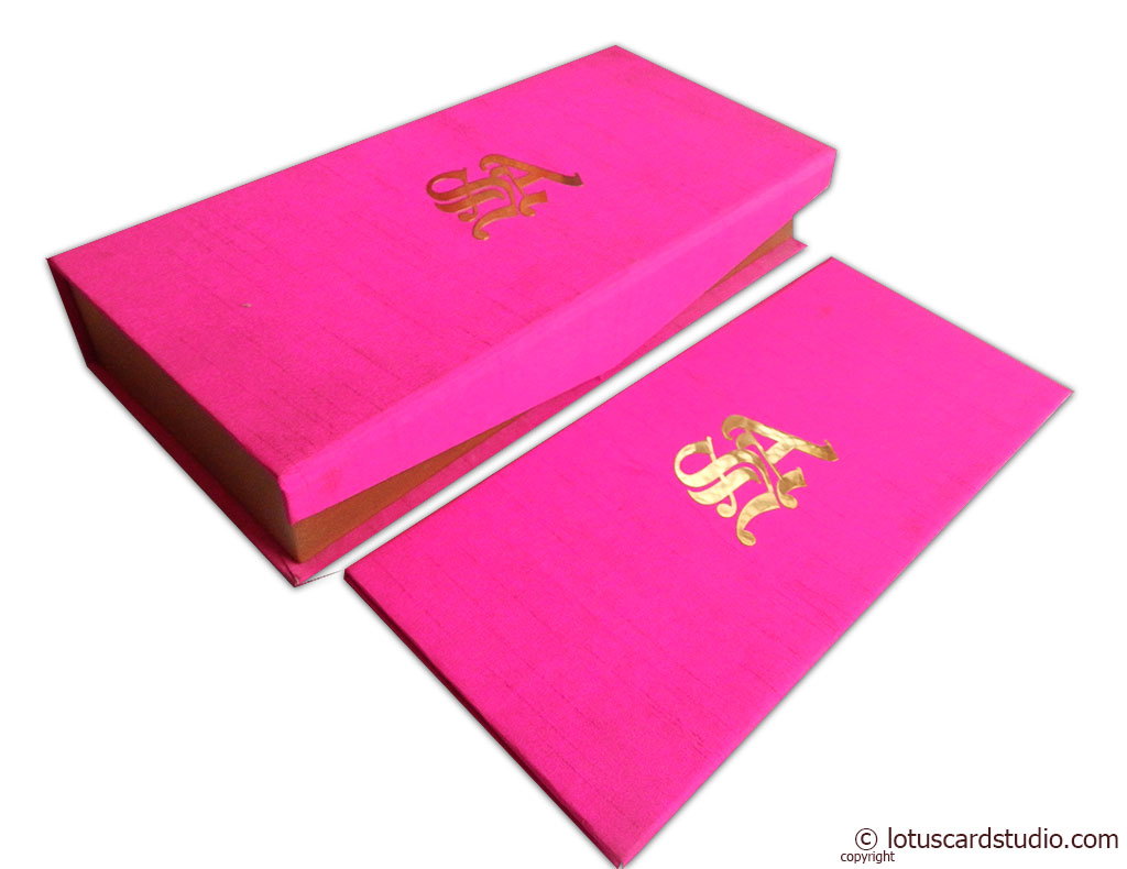 Boxed Wedding Card in Mexican Pink