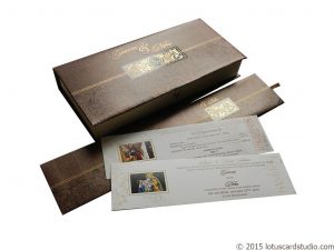 Brown Shine Theme Indian Wedding Card