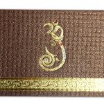 Card of Dark Saffron and Brown Shimmer Invitation