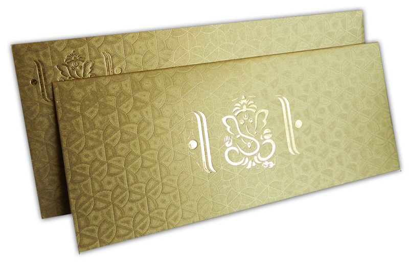 Florescent Golden Wedding Invitation Card