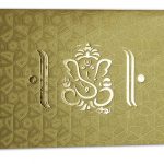 Card of Florescent Golden Wedding Invitation Card