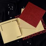 Inserts of Ganesha Laser Cut Hindu Wedding Card in Golden Red