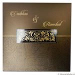 Card of Golden Brown Metallic Wedding Card