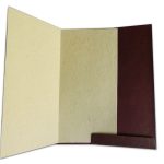 Inserts of Handmade Wedding Card in Saffron and Shimmer Brown