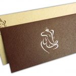 Handmade Wedding Invitation in Saffron and Shimmer Brown