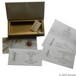 Inserts of Indian Wedding Card in Royal Ivory Golden Theme Box