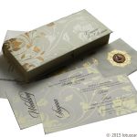 Indian Wedding Card in Royal Ivory Golden Theme Box