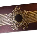 Card front of Lavish Golden Brown Wedding Invitation