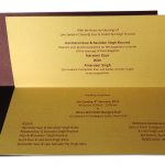 Inserts of Lavish Golden Brown Wedding Invitation