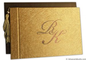 Luxurious Golden Brown Wedding Invite