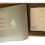 Invite inside of Luxurious Golden Brown Wedding Invite