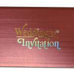 Card front of Metallic Brick Texture Invitation