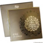 Metallic Crown Wedding Invitation Card