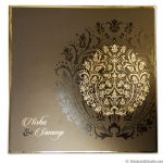 Card of Metallic Crown Wedding Invitation Card