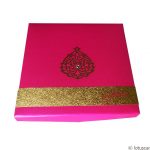 Box of Pink Golden Theme Boxed Wedding Card