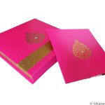 Pink Golden Theme Boxed Wedding Card
