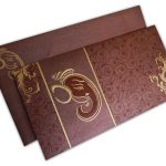 Reddish Brown Ganesh Indian Wedding Card