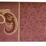 Card of Reddish Brown Ganesh Indian Wedding Card