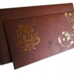 Reddish Brown Ganesh Indian Wedding Invitation