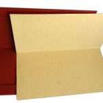 Inserts of Saffron and Maroon Handmade Wedding Card