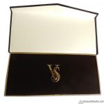 Box inside and card of Velvet Brown Boxed Wedding Invitation