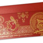 Venetian Red Glitter Wedding Card