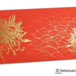 Vibrant Foil Metallic Orange Shagun Envelope with Golden Spider Flower