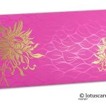 Vibrant Foil Metallic Pink Shagun Envelope with Golden Spider Flower