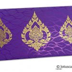 Vibrant Foil Metallic Purple Money Envelope with Golden Damasks