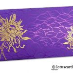 Vibrant Foil Metallic Purple Shagun Envelope with Golden Spider Flower