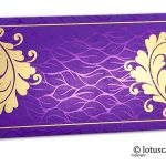 Wedding Money Envelopes in Vibrant Foil Metallic Purple with Golden Curly Vine